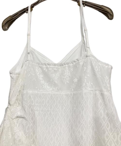 ACLENT（アクレント）ACLENT (アクレント) レーススイッチングフリルワンピース ホワイト サイズ:Fの古着・服飾アイテム