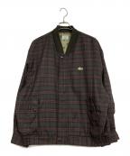 IZOD LACOSTEアイゾッド ラコステ）の古着「ワニ刺繍チェックブルゾン」｜ブラウン
