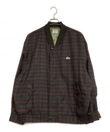 IZOD LACOSTE（アイゾッド ラコステ）の古着「ワニ刺繍チェックブルゾン」｜ブラウン