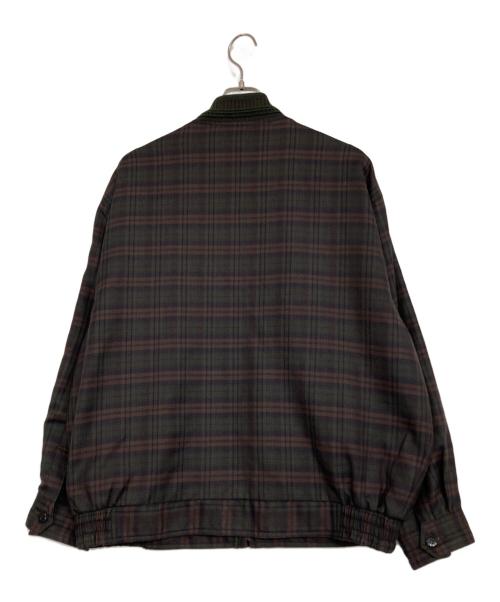 IZOD LACOSTE（アイゾッド ラコステ）IZOD LACOSTE (アイゾッド ラコステ) ワニ刺繍チェックブルゾン ブラウン サイズ:95の古着・服飾アイテム