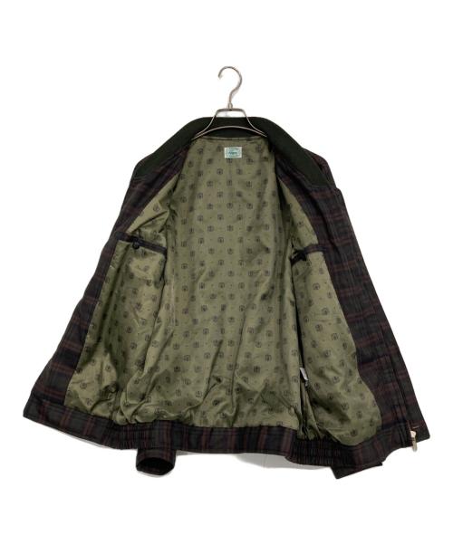 IZOD LACOSTE（アイゾッド ラコステ）IZOD LACOSTE (アイゾッド ラコステ) ワニ刺繍チェックブルゾン ブラウン サイズ:95の古着・服飾アイテム