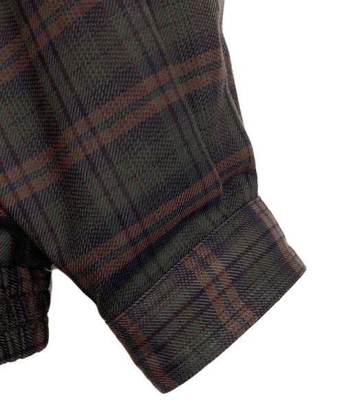 IZOD LACOSTE（アイゾッド ラコステ）IZOD LACOSTE (アイゾッド ラコステ) ワニ刺繍チェックブルゾン ブラウン サイズ:95の古着・服飾アイテム