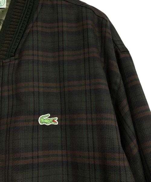 IZOD LACOSTE（アイゾッド ラコステ）IZOD LACOSTE (アイゾッド ラコステ) ワニ刺繍チェックブルゾン ブラウン サイズ:95の古着・服飾アイテム