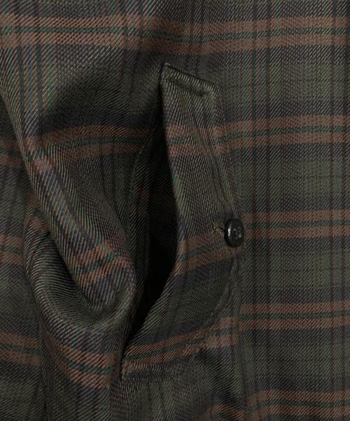 IZOD LACOSTE（アイゾッド ラコステ）IZOD LACOSTE (アイゾッド ラコステ) ワニ刺繍チェックブルゾン ブラウン サイズ:95の古着・服飾アイテム