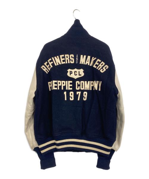 PREPPIE COMPANY（プレッピーカンパニー）PREPPIE COMPANY (プレッピーカンパニー) スタジャン ネイビー×ベージュ サイズ:SIZE Mの古着・服飾アイテム