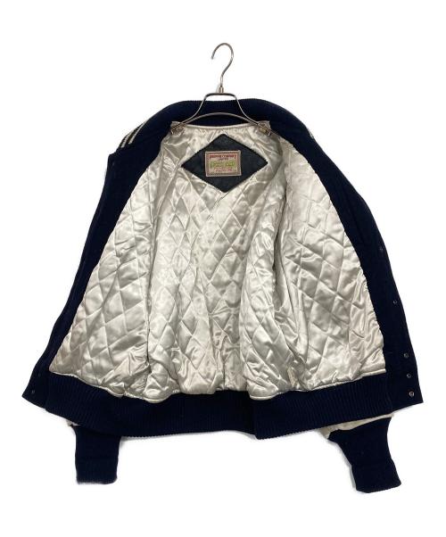 PREPPIE COMPANY（プレッピーカンパニー）PREPPIE COMPANY (プレッピーカンパニー) スタジャン ネイビー×ベージュ サイズ:SIZE Mの古着・服飾アイテム