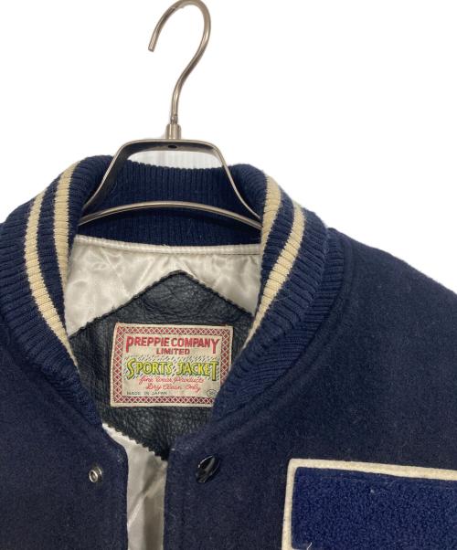 PREPPIE COMPANY（プレッピーカンパニー）PREPPIE COMPANY (プレッピーカンパニー) スタジャン ネイビー×ベージュ サイズ:SIZE Mの古着・服飾アイテム