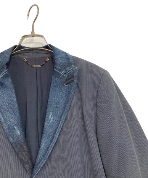 DIESEL（ディーゼル）DIESEL (ディーゼル) ラペル切替テーラードジャケット グレー サイズ:Sの古着・服飾アイテム