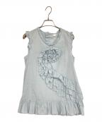 PINK HOUSEピンクハウス）の古着「フリルブラウス」｜ブルー