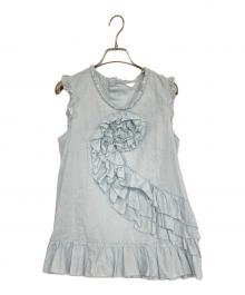 PINK HOUSE（ピンクハウス）の古着「フリルブラウス」｜ブルー