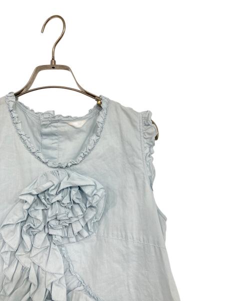 PINK HOUSE（ピンクハウス）PINK HOUSE (ピンクハウス) フリルブラウス ブルー サイズ:表記無しの古着・服飾アイテム