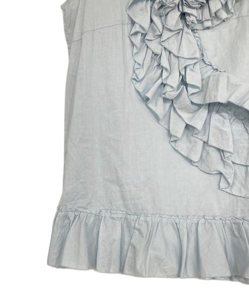 PINK HOUSE（ピンクハウス）PINK HOUSE (ピンクハウス) フリルブラウス ブルー サイズ:表記無しの古着・服飾アイテム