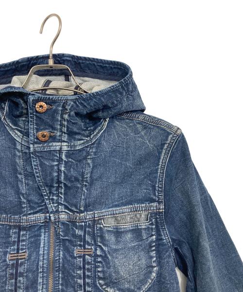 DIESEL（ディーゼル）DIESEL (ディーゼル) フーデッドデニムジャケット インディゴ サイズ:Mの古着・服飾アイテム