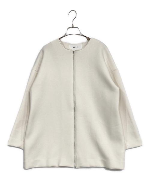 SOEJU（ソージュ）SOEJU (ソージュ) コクーンジップブルゾン ホワイト サイズ:SIZE Mの古着・服飾アイテム