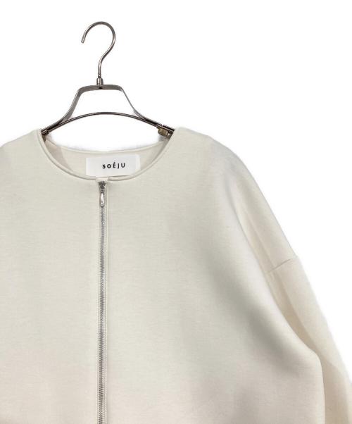 SOEJU（ソージュ）SOEJU (ソージュ) コクーンジップブルゾン ホワイト サイズ:SIZE Mの古着・服飾アイテム