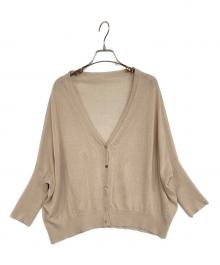 SOEJU（ソージュ）の古着「シアーコクーンVネックニットカーディガン」｜ベージュ