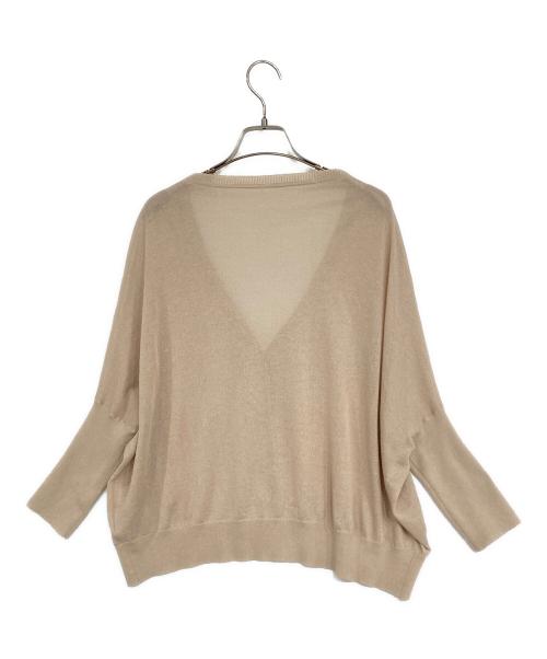 SOEJU（ソージュ）SOEJU (ソージュ) シアーコクーンVネックニットカーディガン ベージュ サイズ:SIZE Fの古着・服飾アイテム