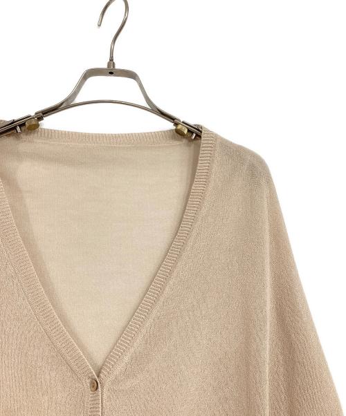 SOEJU（ソージュ）SOEJU (ソージュ) シアーコクーンVネックニットカーディガン ベージュ サイズ:SIZE Fの古着・服飾アイテム