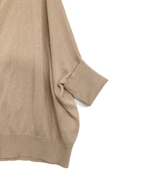 SOEJU（ソージュ）SOEJU (ソージュ) シアーコクーンVネックニットカーディガン ベージュ サイズ:SIZE Fの古着・服飾アイテム