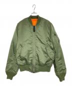 ALPHAアルファ）の古着「MA-1タイトフライトジャケット」｜カーキ