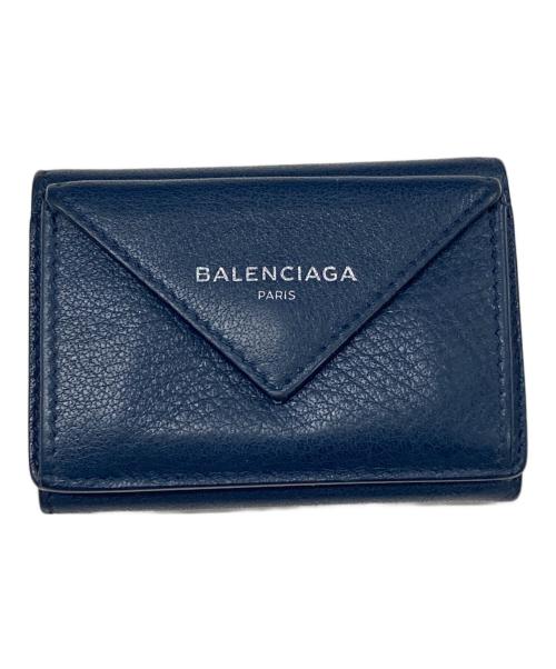 BALENCIAGA（バレンシアガ）BALENCIAGA (バレンシアガ) ペーパーミニウォレット ネイビーの古着・服飾アイテム