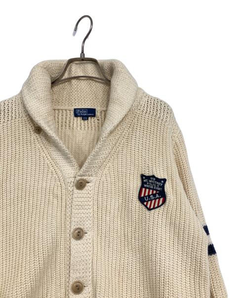 POLO RALPH LAUREN（ポロ・ラルフローレン）POLO RALPH LAUREN (ポロ・ラルフローレン) カシミヤ混ショールカラーカーディガン アイボリー サイズ:SIZE 170の古着・服飾アイテム