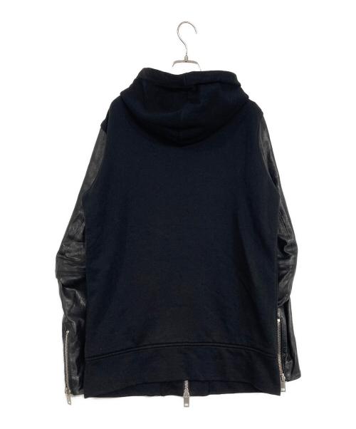 DIESEL（ディーゼル）DIESEL (ディーゼル) アームレザージップパーカー ブラック サイズ:SIZE Sの古着・服飾アイテム