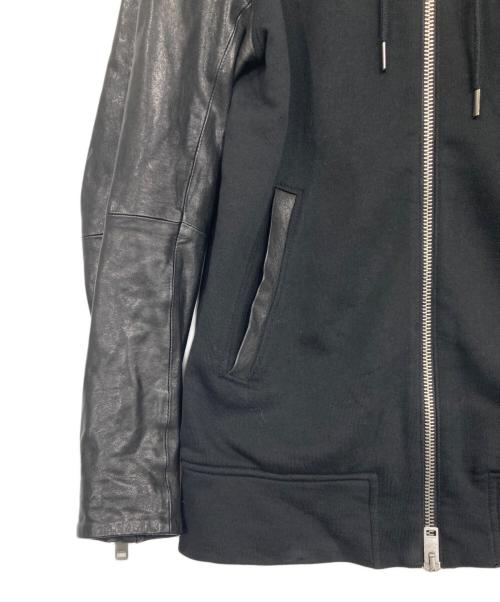 DIESEL（ディーゼル）DIESEL (ディーゼル) アームレザージップパーカー ブラック サイズ:SIZE Sの古着・服飾アイテム