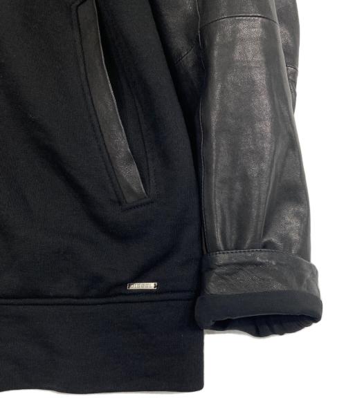 DIESEL（ディーゼル）DIESEL (ディーゼル) アームレザージップパーカー ブラック サイズ:SIZE Sの古着・服飾アイテム