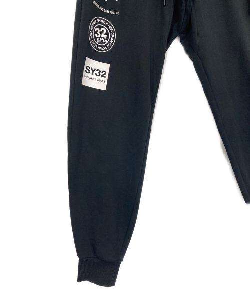 sy32 by sweet years（エスワイサーティトゥバイスィートイヤーズ）SY32 by SWEET YEARS (エスワイサーティトゥバイスィートイヤーズ) スウェットジョガーパンツ ブラック サイズ:Mの古着・服飾アイテム