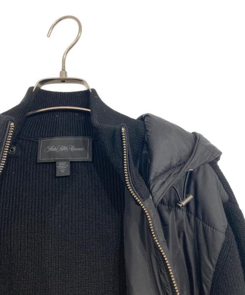 SaksFifthAvenue（サックスフィフスアヴェニュ）SaksFifthAvenue (サックスフィフスアヴェニュ) ニット切替ジャケット ブラック サイズ:SIZE 50の古着・服飾アイテム