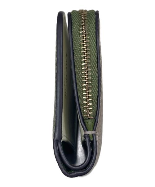 Kate Spade（ケイトスペード）Kate Spade (ケイトスペード) アヴァ カラーブロックド ジップ バイフォールド ウォレット カーキ×ベージュの古着・服飾アイテム