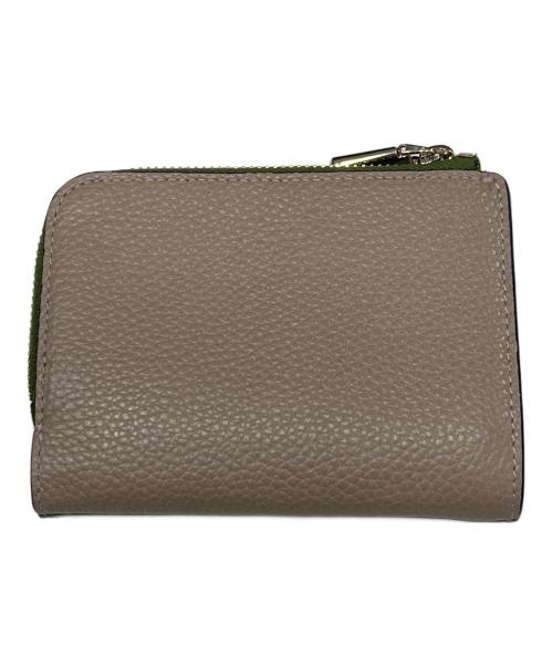 Kate Spade（ケイトスペード）Kate Spade (ケイトスペード) アヴァ カラーブロックド ジップ バイフォールド ウォレット カーキ×ベージュの古着・服飾アイテム