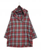 mizuiro-indミズイロインド）の古着「チェックカーディガン」｜グレー×レッド
