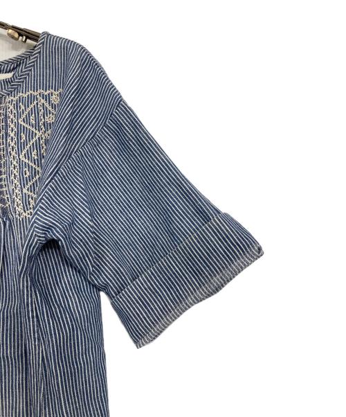 45R（フォーティファイブ・アール）45R (フォーティファイブ・アール) ギマダンガリー刺繍デニムブラウス インディゴ サイズ:3の古着・服飾アイテム