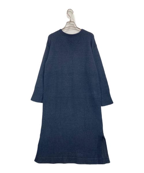 45R（フォーティファイブ・アール）45R (フォーティファイブ・アール) レースアップニットワンピース ネイビーの古着・服飾アイテム