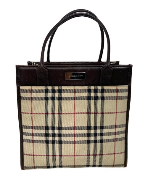 BURBERRY（バーバリー）BURBERRY (バーバリー) ノヴァチェックハンドバッグ ベージュの古着・服飾アイテム