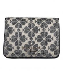 Kate Spade（ケイトスペード）の古着「スペード フラワー スモール バイフォールド ウォレット」｜ベージュ×ブラック