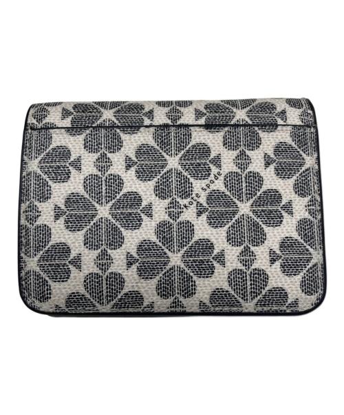 Kate Spade（ケイトスペード）Kate Spade (ケイトスペード) スペード フラワー スモール バイフォールド ウォレット ベージュ×ブラックの古着・服飾アイテム