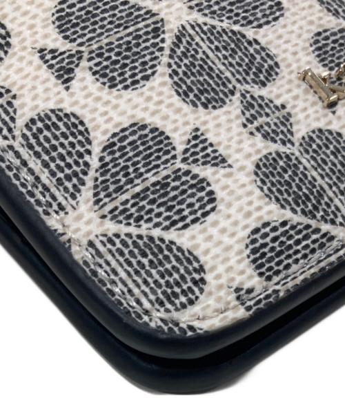 Kate Spade（ケイトスペード）Kate Spade (ケイトスペード) スペード フラワー スモール バイフォールド ウォレット ベージュ×ブラックの古着・服飾アイテム