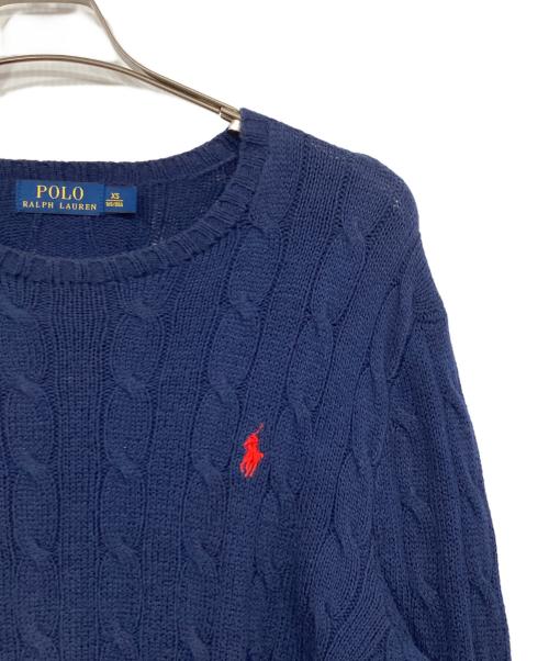 POLO RALPH LAUREN（ポロ・ラルフローレン）POLO RALPH LAUREN (ポロ・ラルフローレン) ケーブルニット ネイビー サイズ:XSの古着・服飾アイテム