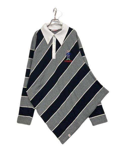 CHARLES JEFFREY LOVERBOY（チャールズ ジェフリー ラバーボーイ）CHARLES JEFFREY LOVERBOY (チャールズ ジェフリー ラバーボーイ) アシンメトリーラガーシャツ グレー×ブラック サイズ:Mの古着・服飾アイテム
