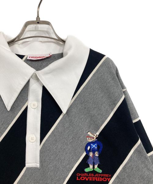 CHARLES JEFFREY LOVERBOY（チャールズ ジェフリー ラバーボーイ）CHARLES JEFFREY LOVERBOY (チャールズ ジェフリー ラバーボーイ) アシンメトリーラガーシャツ グレー×ブラック サイズ:Mの古着・服飾アイテム