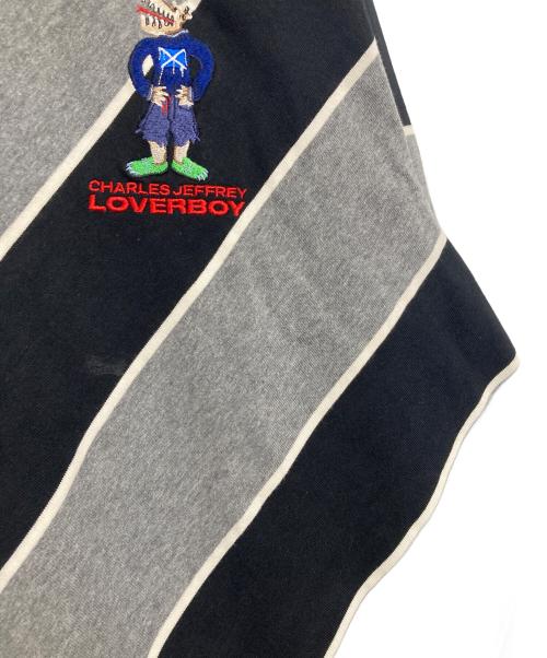 CHARLES JEFFREY LOVERBOY（チャールズ ジェフリー ラバーボーイ）CHARLES JEFFREY LOVERBOY (チャールズ ジェフリー ラバーボーイ) アシンメトリーラガーシャツ グレー×ブラック サイズ:Mの古着・服飾アイテム