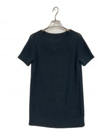 Y's（ワイズ）の古着「リネン混半袖ニット」｜ブラック