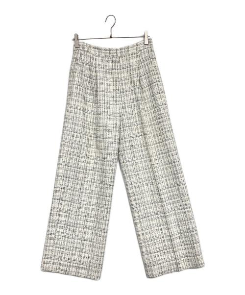 theory luxe（セオリーリュクス）theory luxe (セオリーリュクス) CHARLOTTE TWEED FELISE/ツイードタックワイドパンツ ホワイト×グレー サイズ:40の古着・服飾アイテム