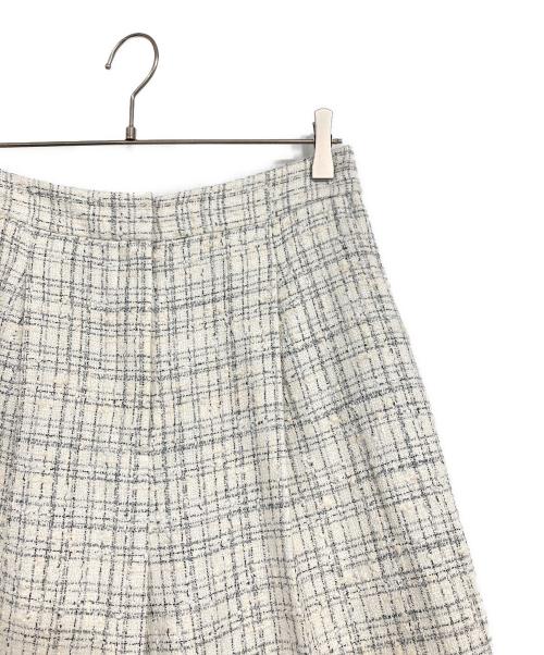 theory luxe（セオリーリュクス）theory luxe (セオリーリュクス) CHARLOTTE TWEED FELISE/ツイードタックワイドパンツ ホワイト×グレー サイズ:40の古着・服飾アイテム