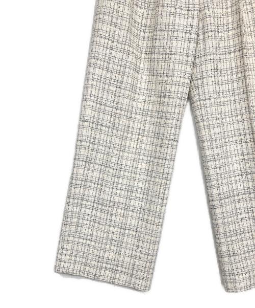theory luxe（セオリーリュクス）theory luxe (セオリーリュクス) CHARLOTTE TWEED FELISE/ツイードタックワイドパンツ ホワイト×グレー サイズ:40の古着・服飾アイテム