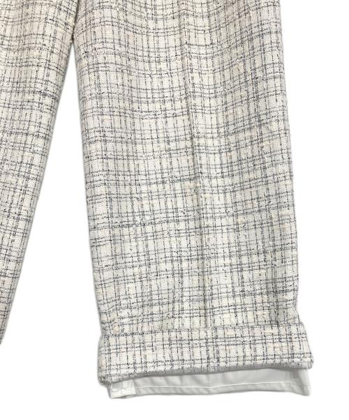 theory luxe（セオリーリュクス）theory luxe (セオリーリュクス) CHARLOTTE TWEED FELISE/ツイードタックワイドパンツ ホワイト×グレー サイズ:40の古着・服飾アイテム