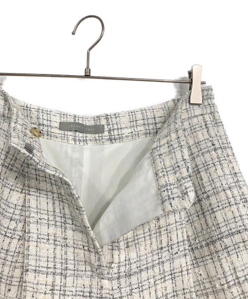 theory luxe（セオリーリュクス）theory luxe (セオリーリュクス) CHARLOTTE TWEED FELISE/ツイードタックワイドパンツ ホワイト×グレー サイズ:40の古着・服飾アイテム